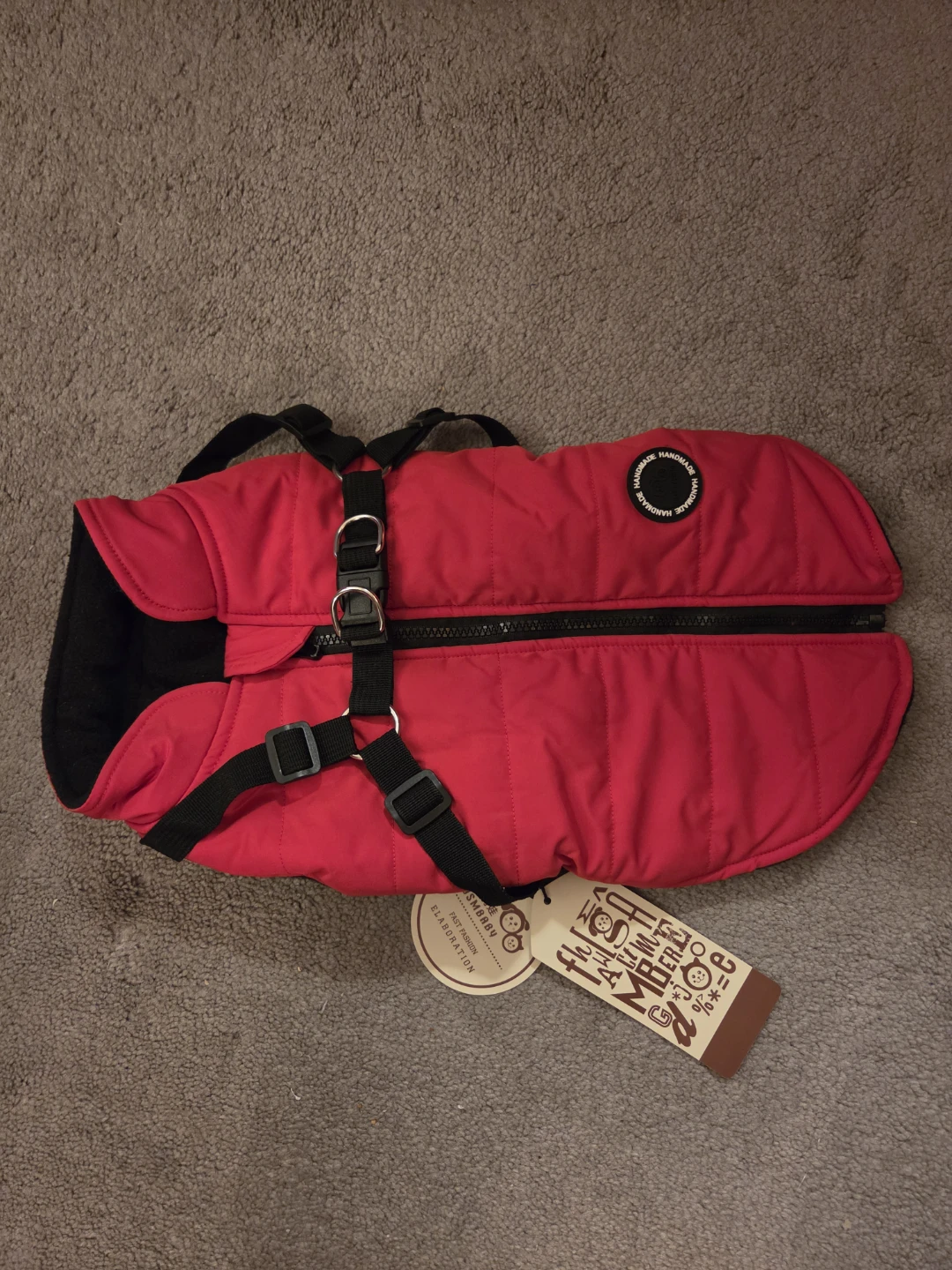 XL SMBBY Red Dog Jacket with Harness