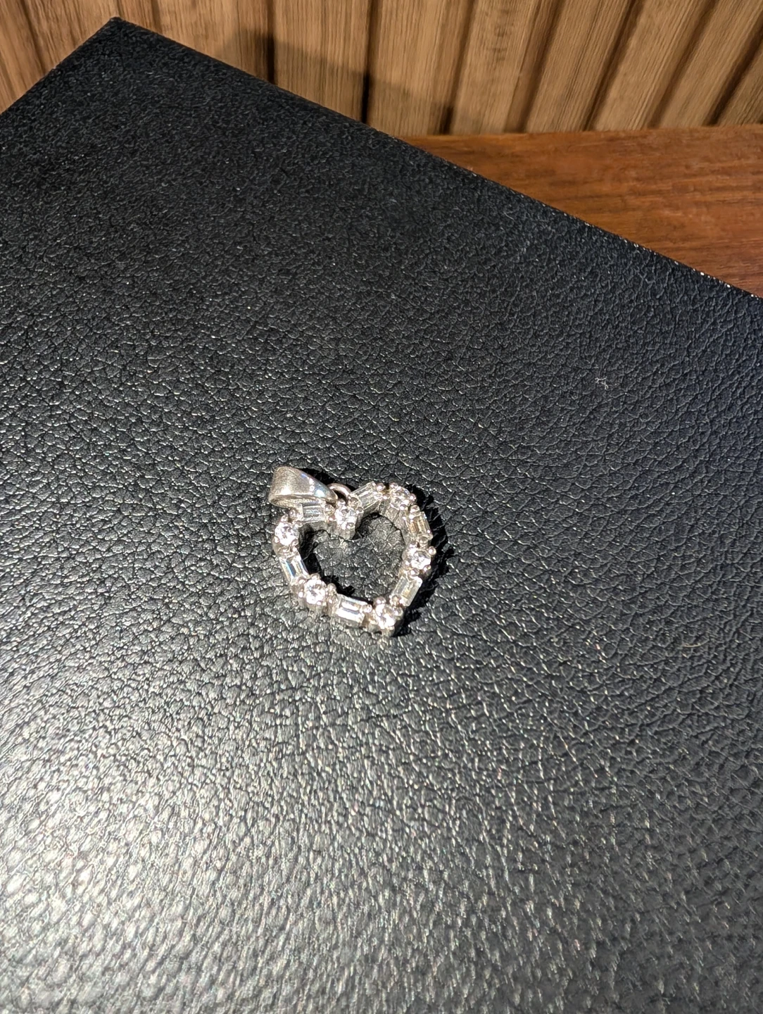 Silver-Tone Crystal Heart Pendant
