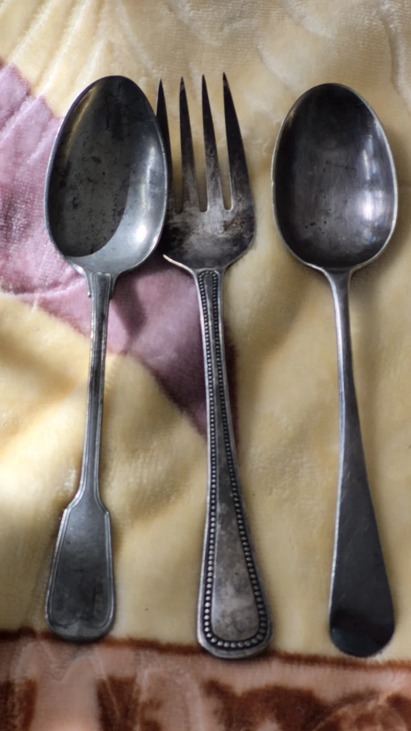 Vintage Silverware Set: 2 Spoons and 1 Fork - photo 4