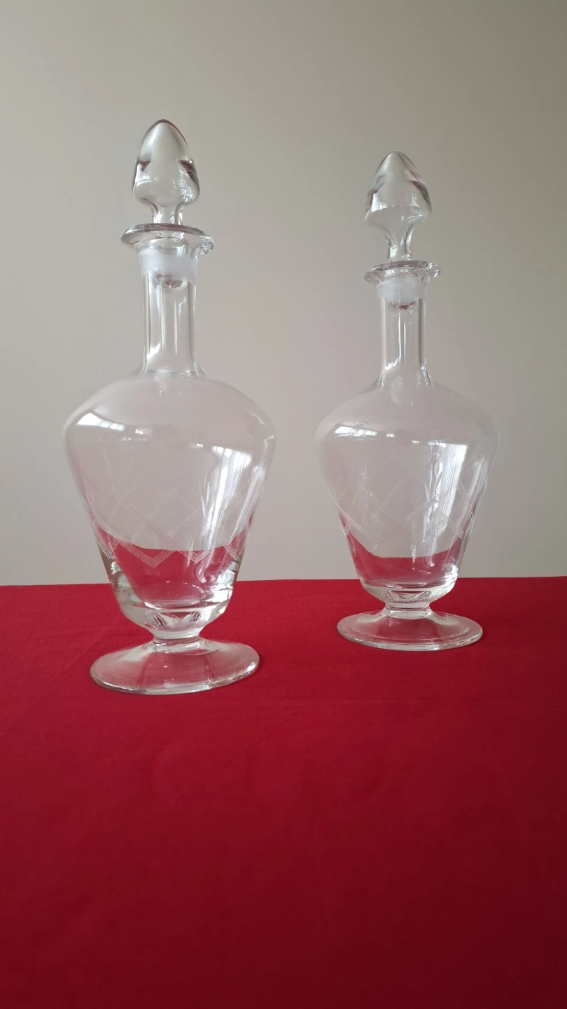 Etched Glass Decanter with Stopper
