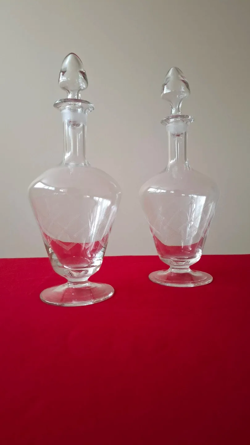 Etched Glass Decanter with Stopper