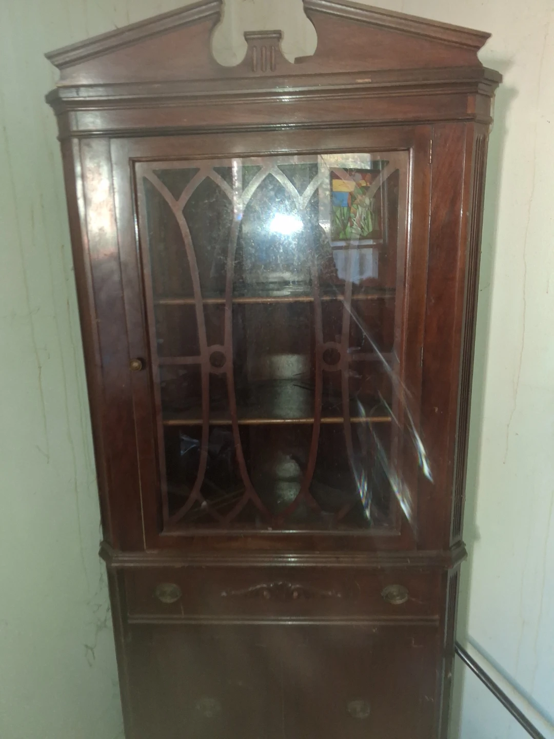 Vintage Wooden Corner Cabinet - photo 2