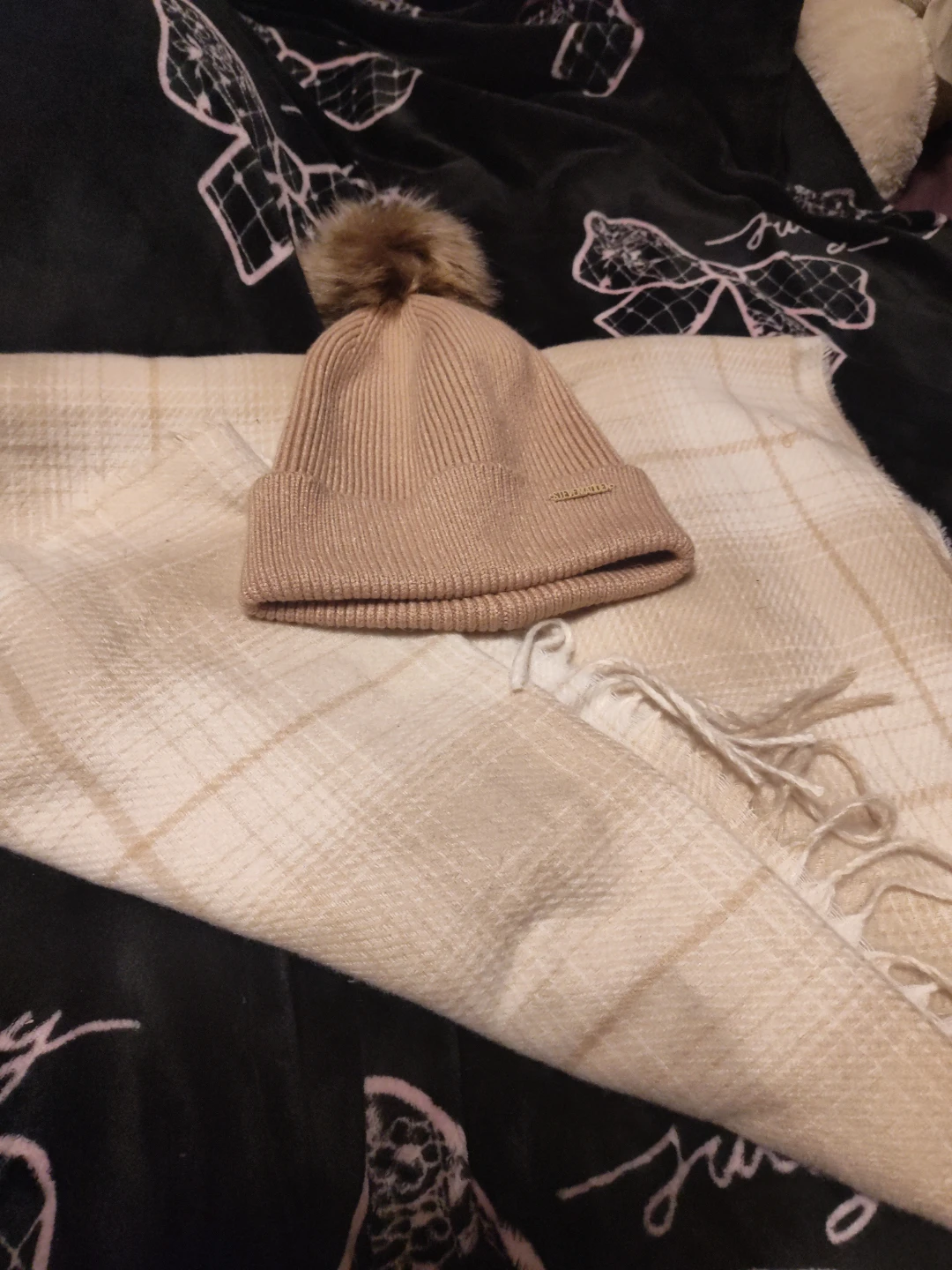 Steve Madden Beanie and Scarf Set