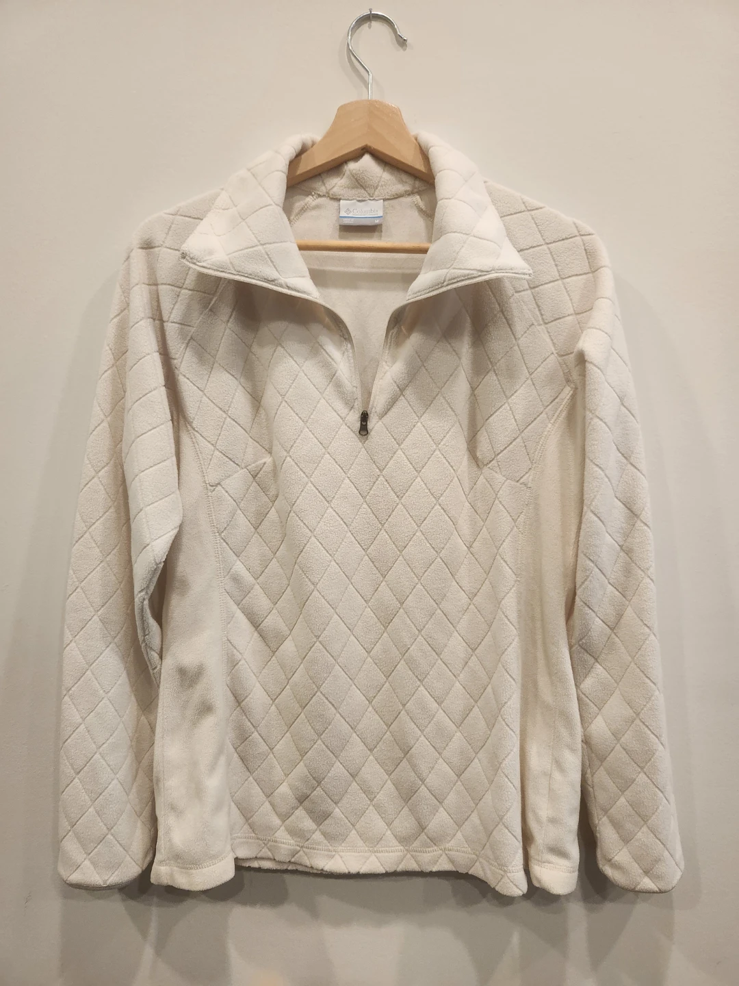 Columbia Quilted Quarter-Zip Fleece - Cream - Medium