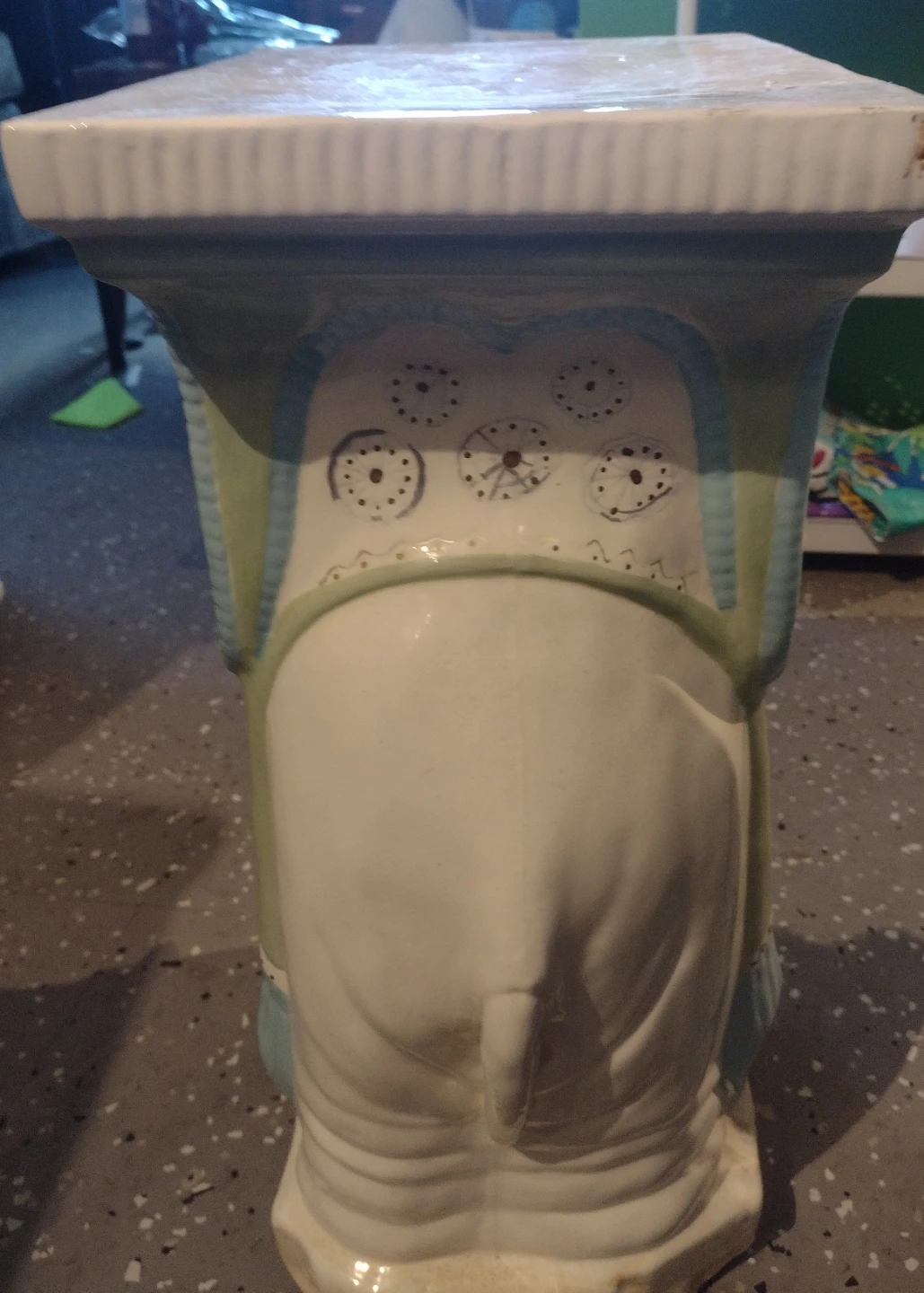 Ceramic Elephant Garden Stool - photo 2