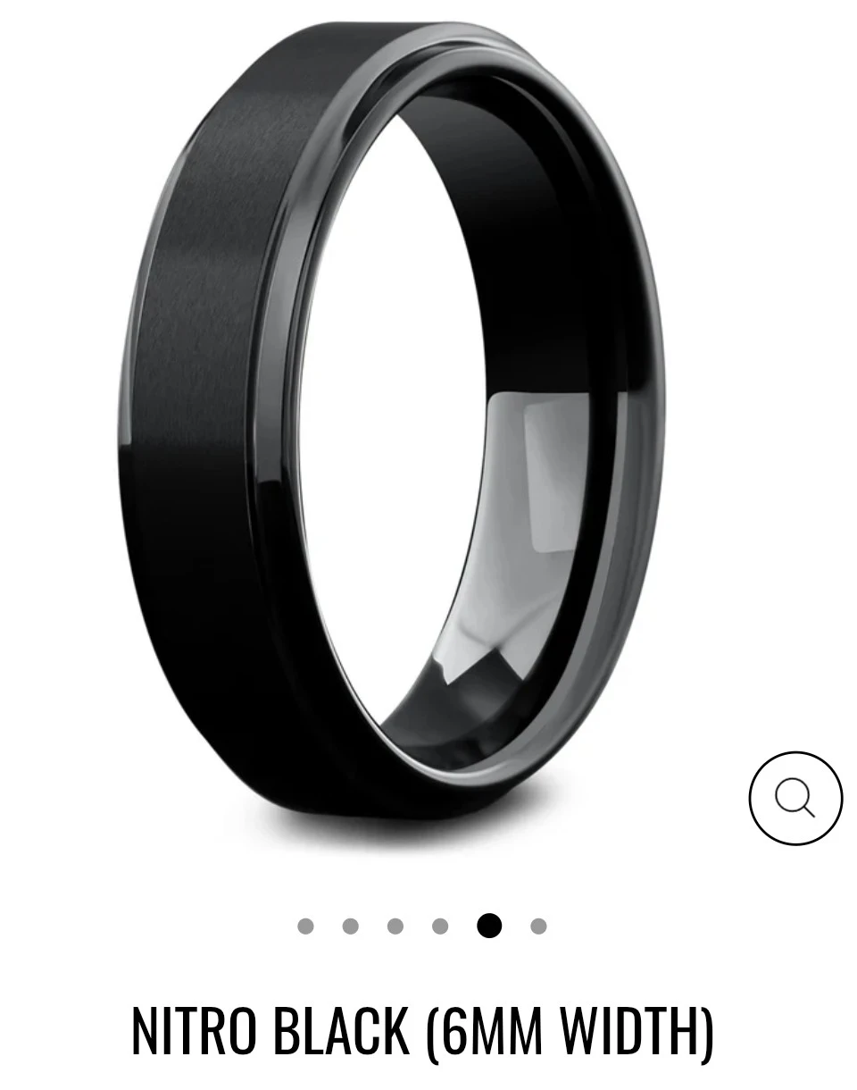 Black Tungsten wedding band size 9 - photo 2