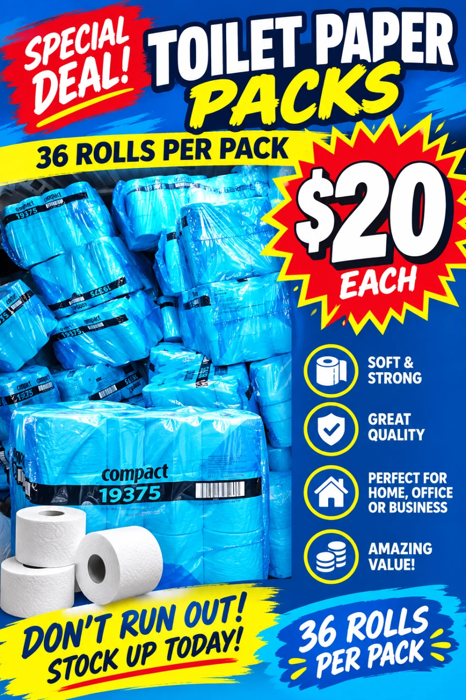 Compact 19375 Toilet Paper 36 Roll Pack