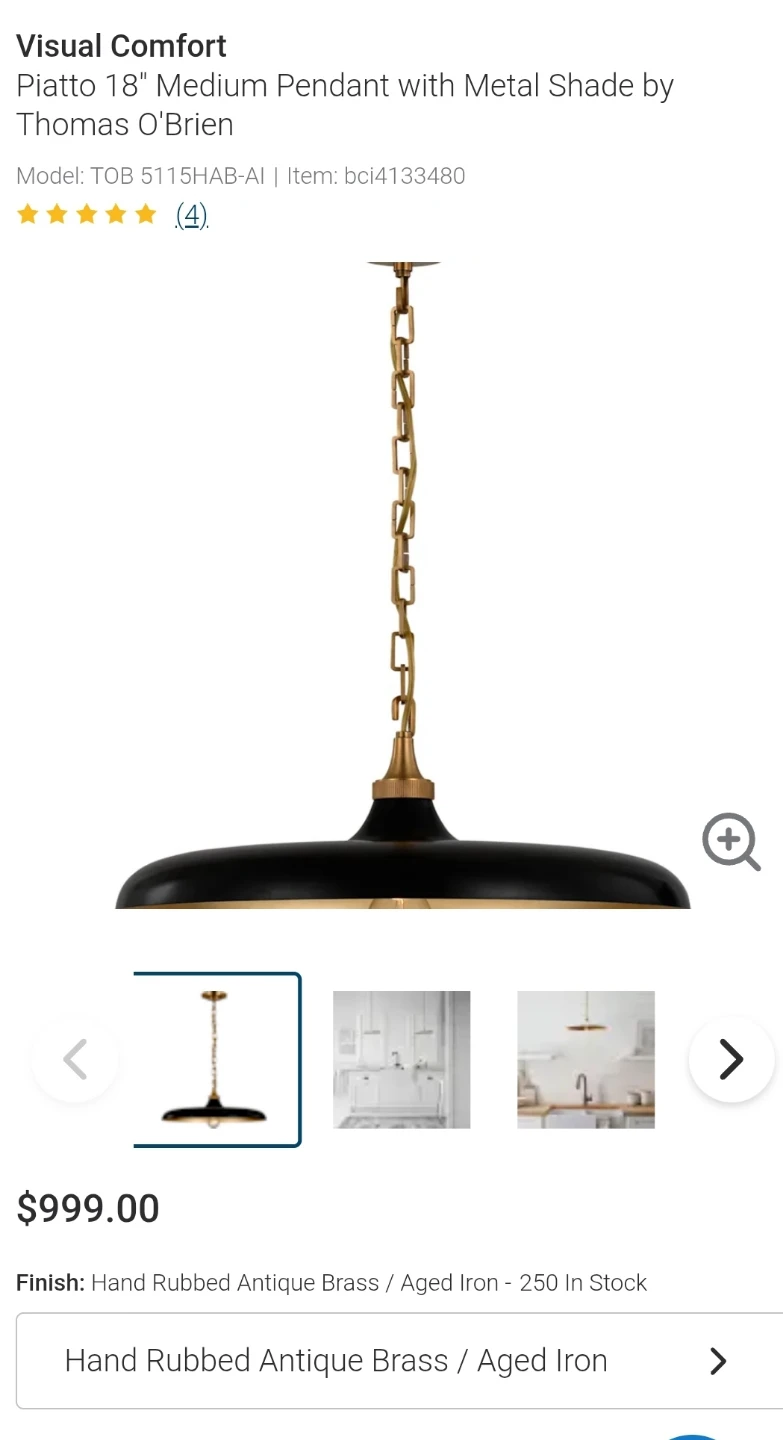 Visual Comfort Piatto 18" Pendant Light - photo 4