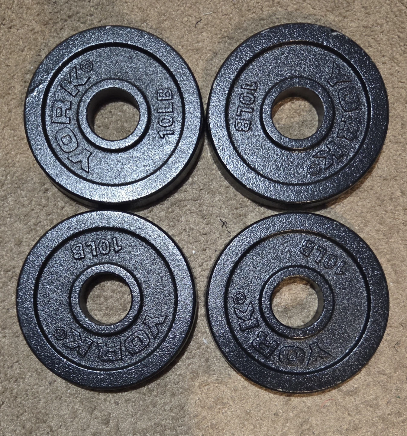 4 x 10lb Cast Iron Weight Plates