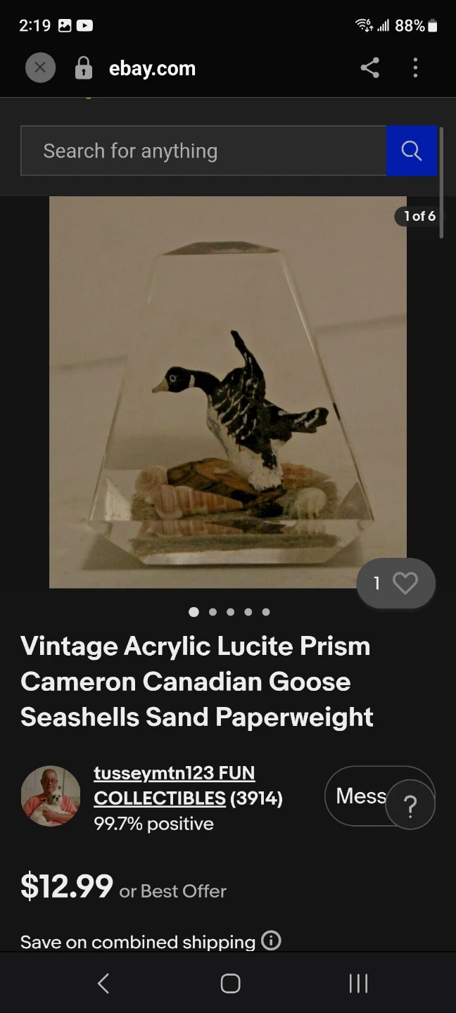 Vintage Cameron Acrylic Lucite Goose Paperweight - photo 2