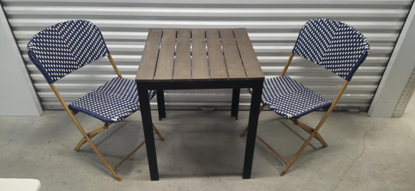 Aluminum fram Folding Bistro Chairs with table