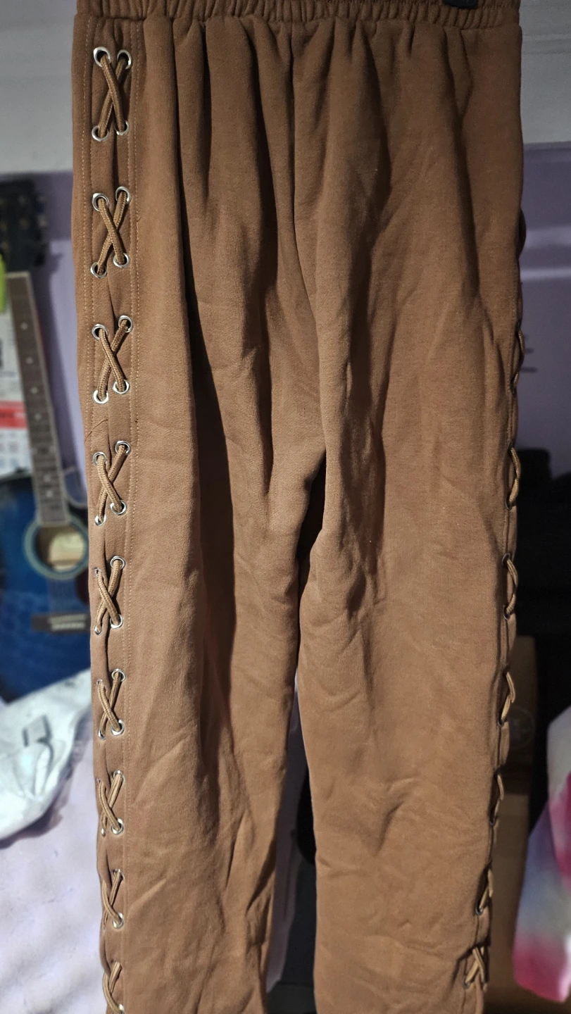 J Luxe Brown Laced Jogger Pants - photo 3