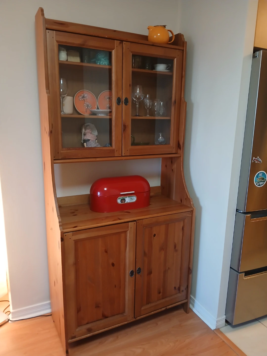 Solid Pine Hutch and Buffet Cabinet