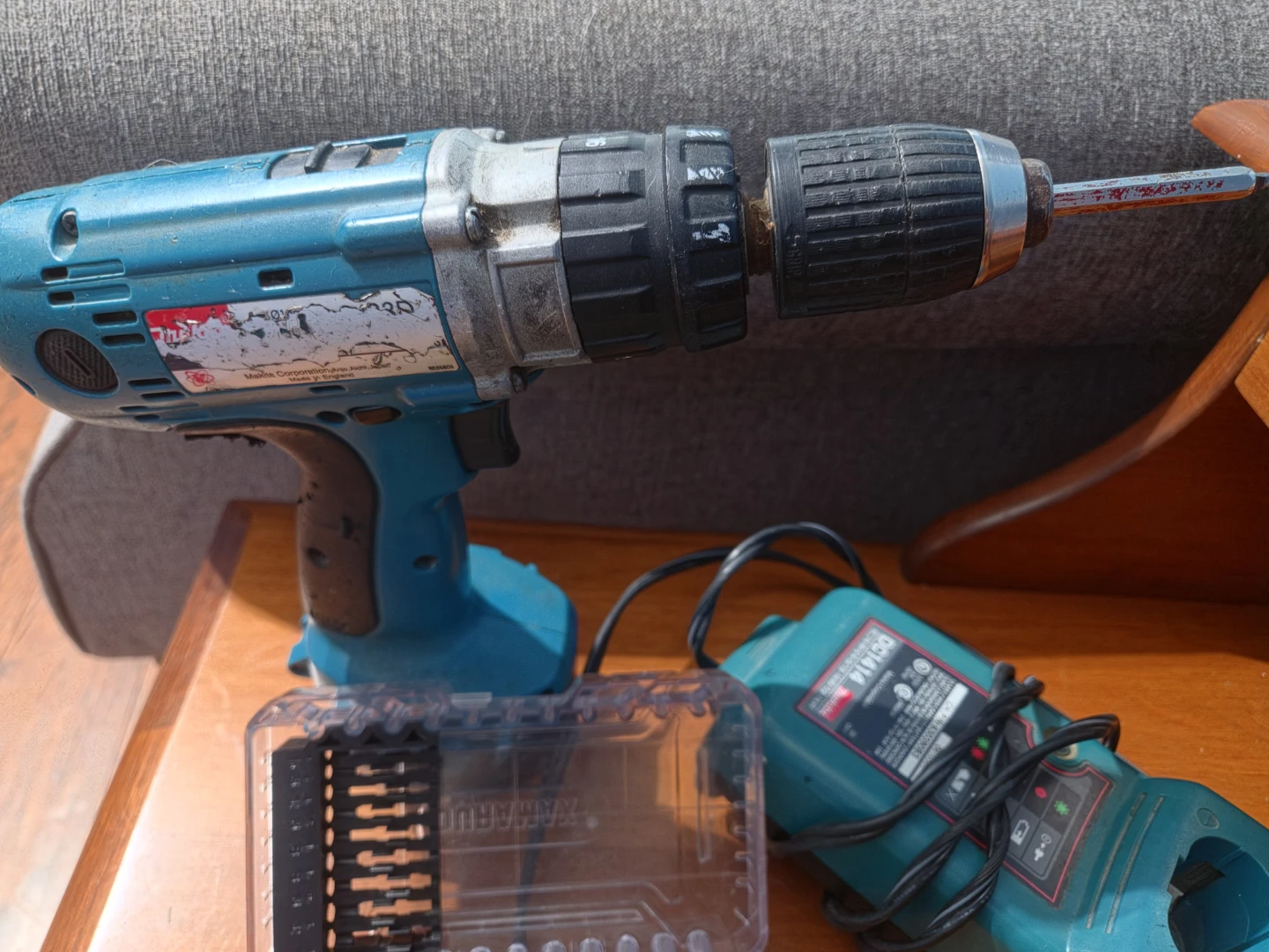 Makita Drill with Charger and Drill Bits