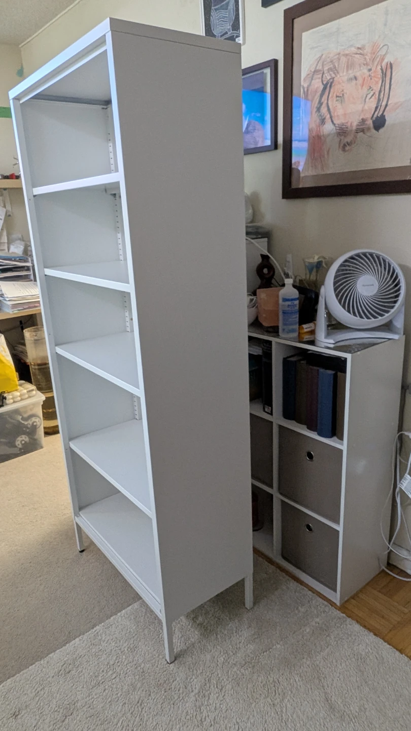 White metal Bookcase with Glass Doors - photo 4