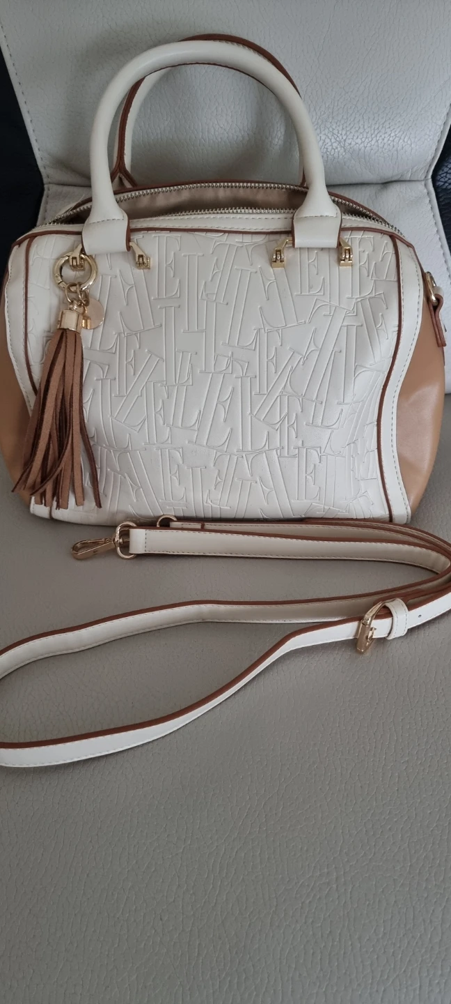 ELLE White and Tan Handbag - photo 4