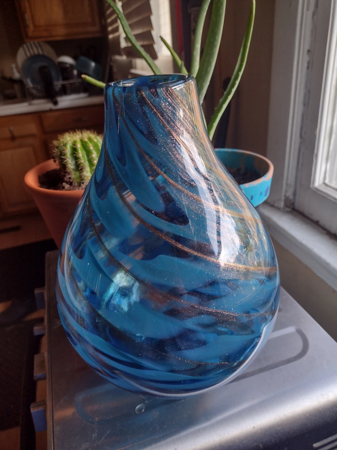 Lenox Seaview Swirl Bottle Vase