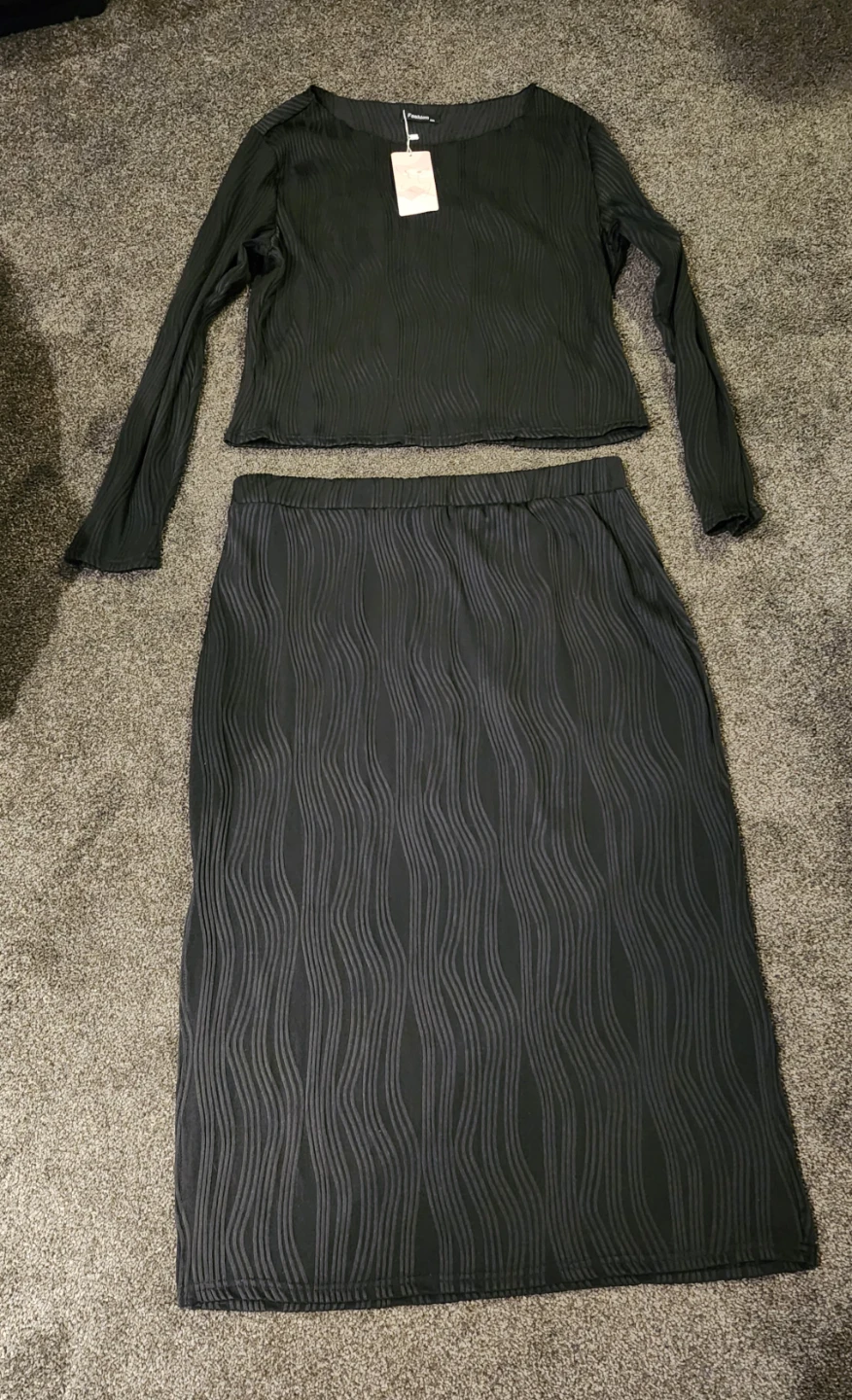 Fashion Black Two-Piece Set XXL