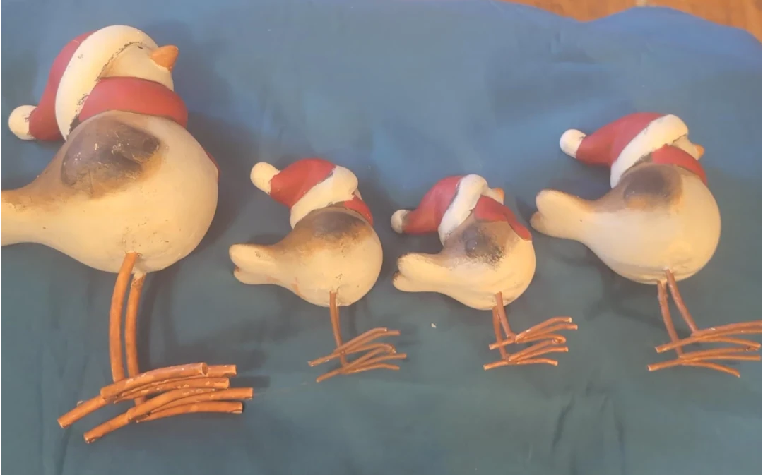 Set of 4 Christmas Bird Figurines - photo 2