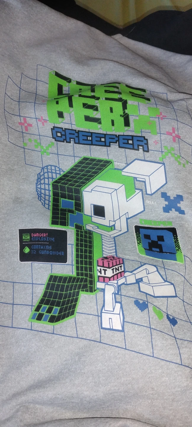 Minecraft Creeper Grey Graphic T-Shirt - photo 2