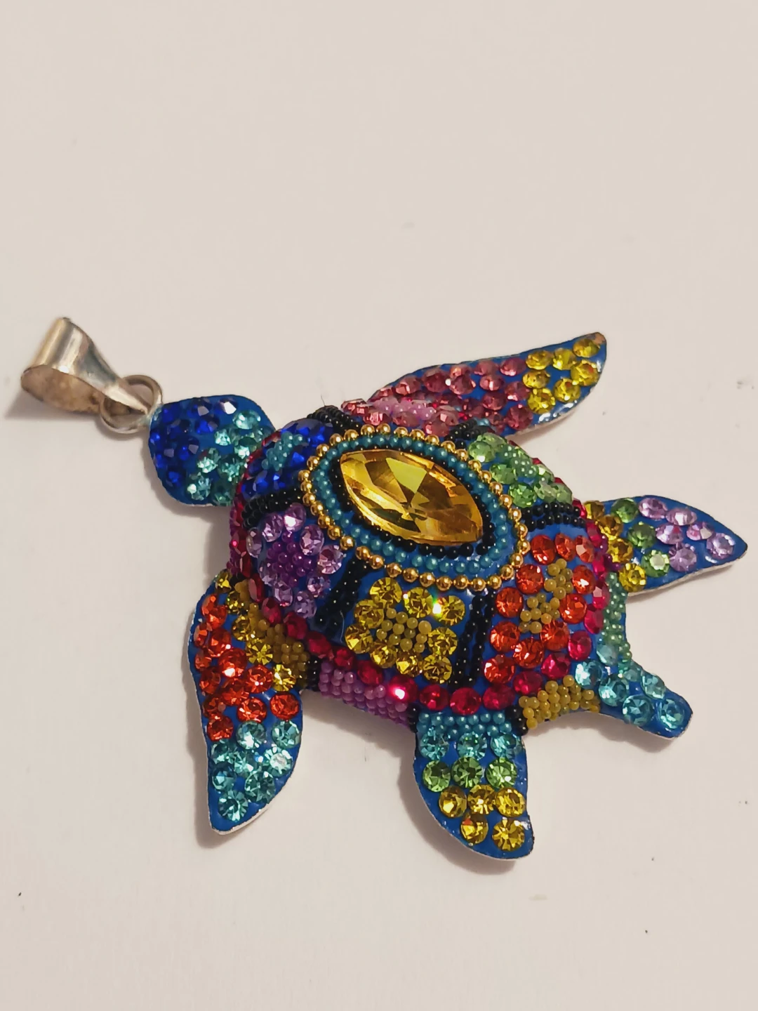 New !! Colorful Sea Turtle Rhinestone Pendant