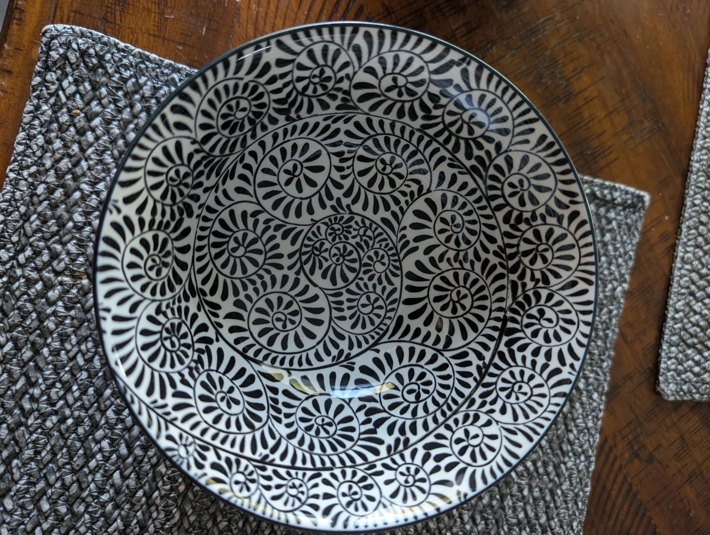 Four Black and White Patterned Bowls - photo 2