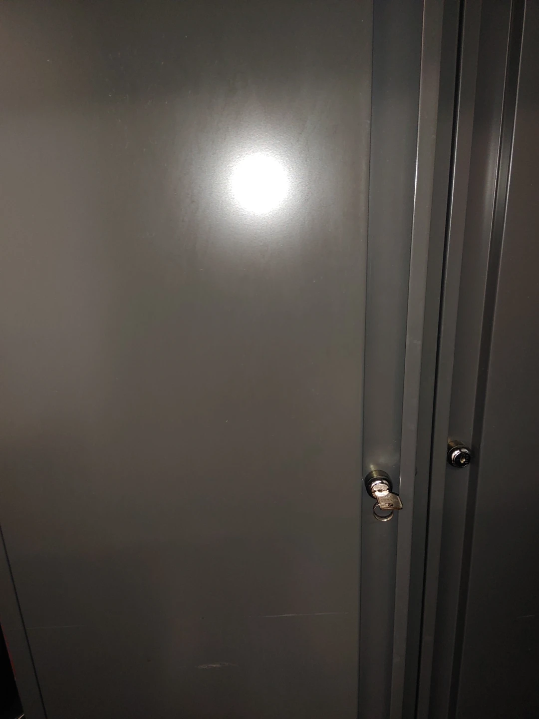 Grey Metal Storage Cabinet with Lockable Doors - photo 4