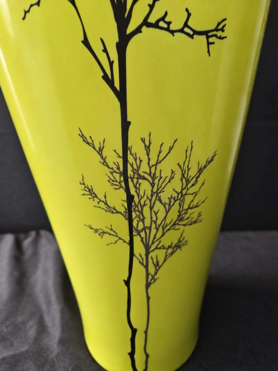 Large Green Decorative Floor Vase with Fall  Tree Design - photo 5