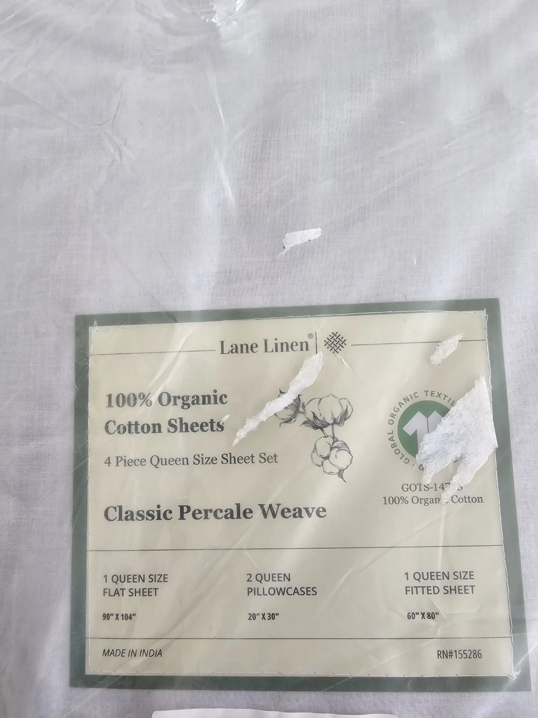 Lane Linen 4-Piece Organic Cotton Queen Sheet Set - photo 5