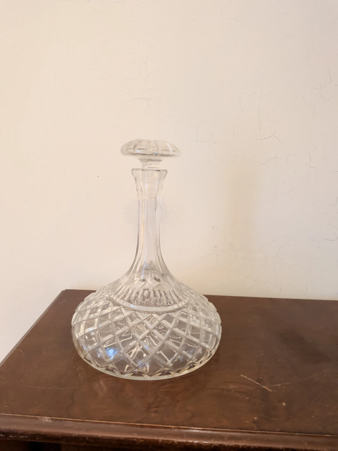 Crystal Cut Glass Decanter with Stopper