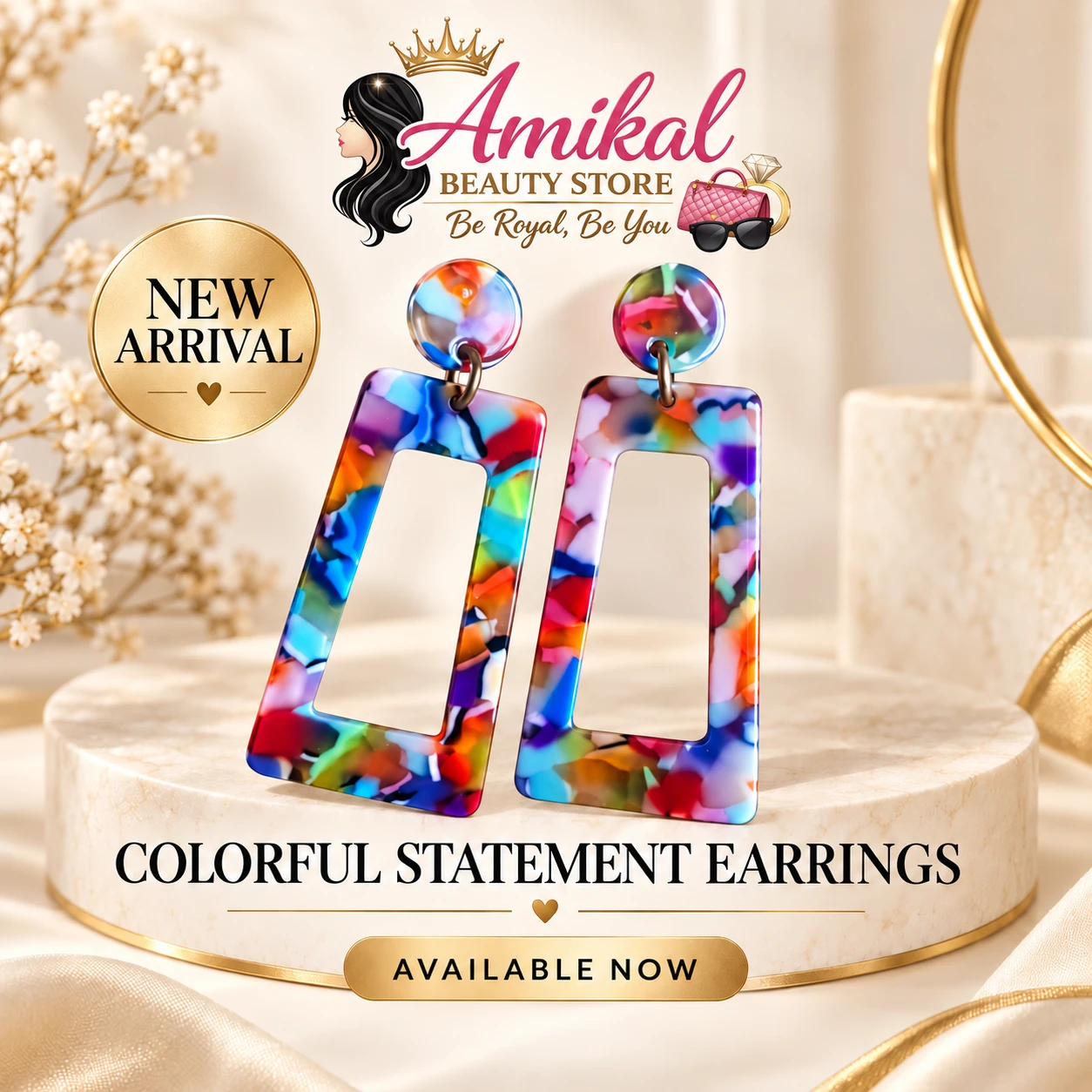 Amikal Beauty Store Colorful Statement Earrings