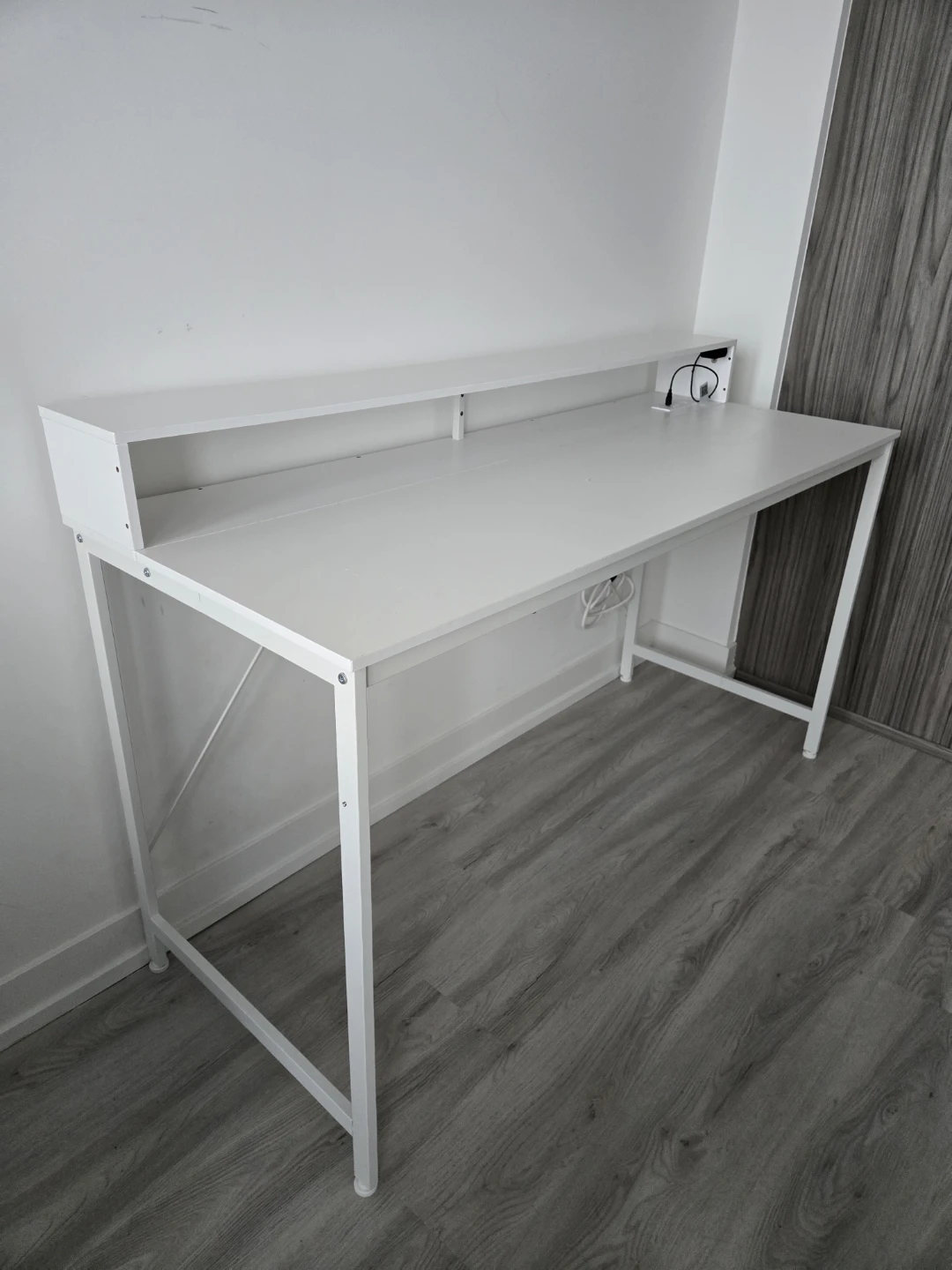 Computer Desk w/ Power Outlets & LED