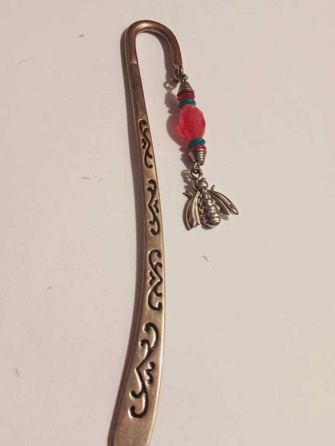 Decorative Silver Plated  Bookmark with Bee Charm - photo 3