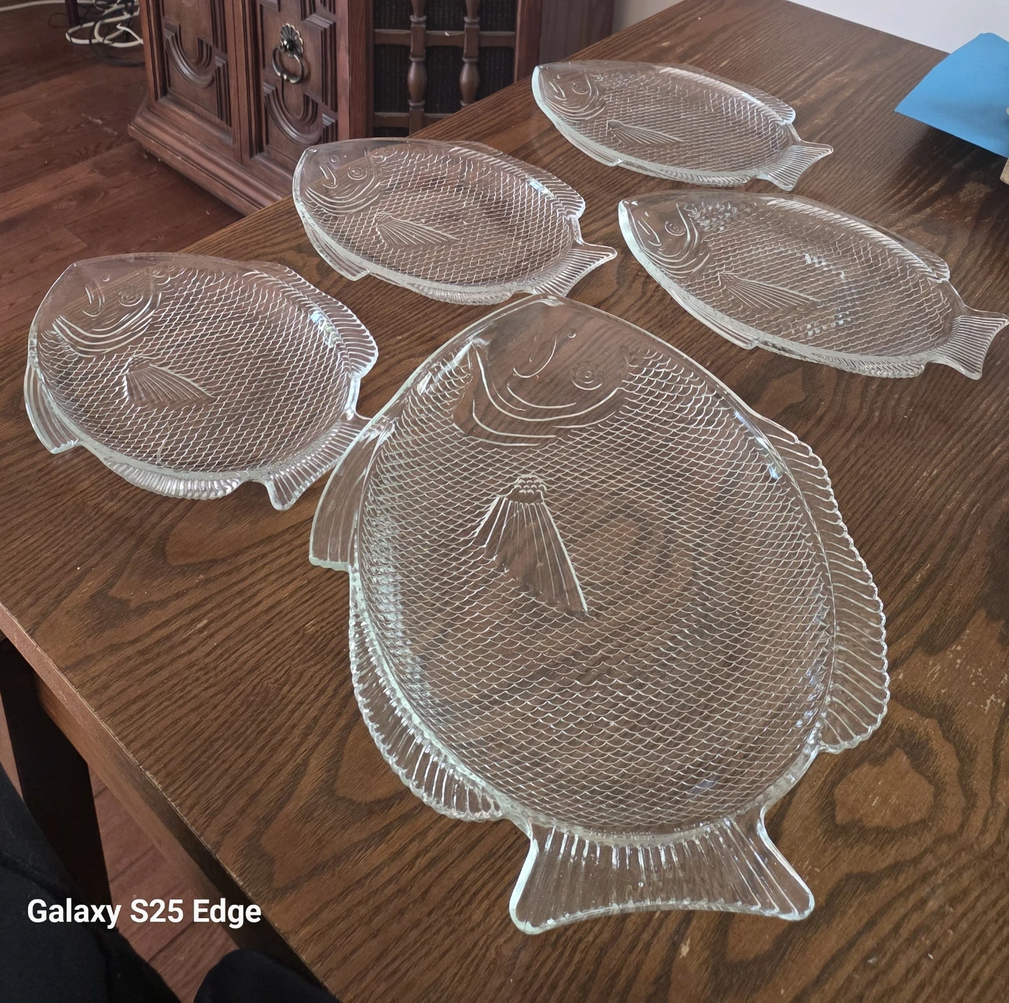Set of 5 Clear Glass Fish Plates - photo 2