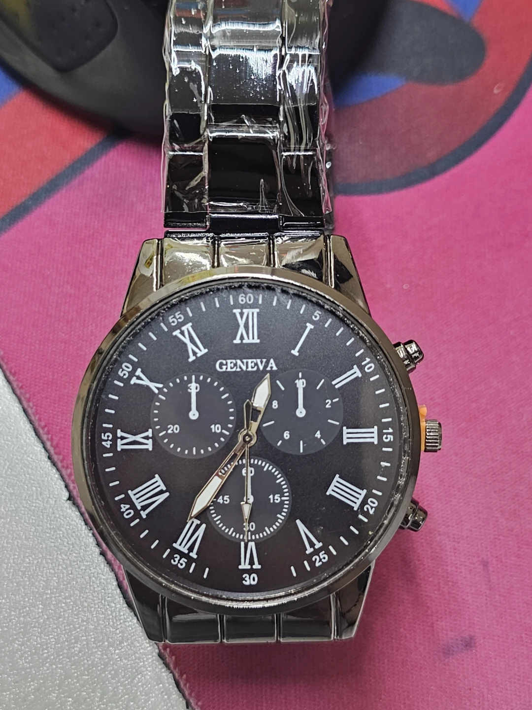Geneva Black Analog Watch