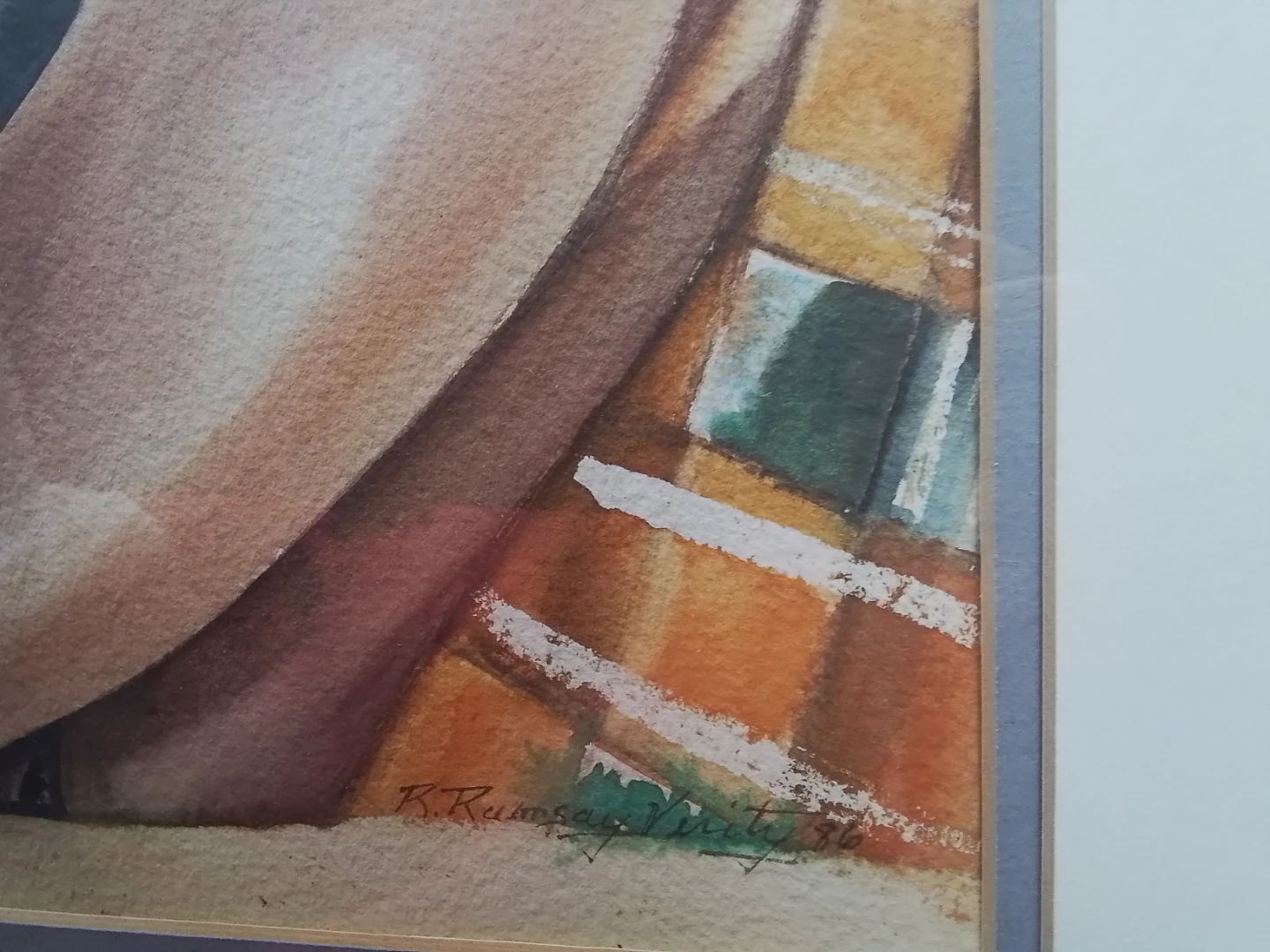 Original 1986 Roslyn Ramsay Watercolor Portrait - photo 4