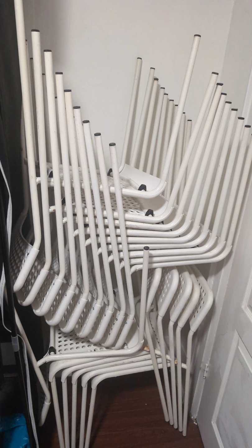 IKEA white stackable chairs - photo 2