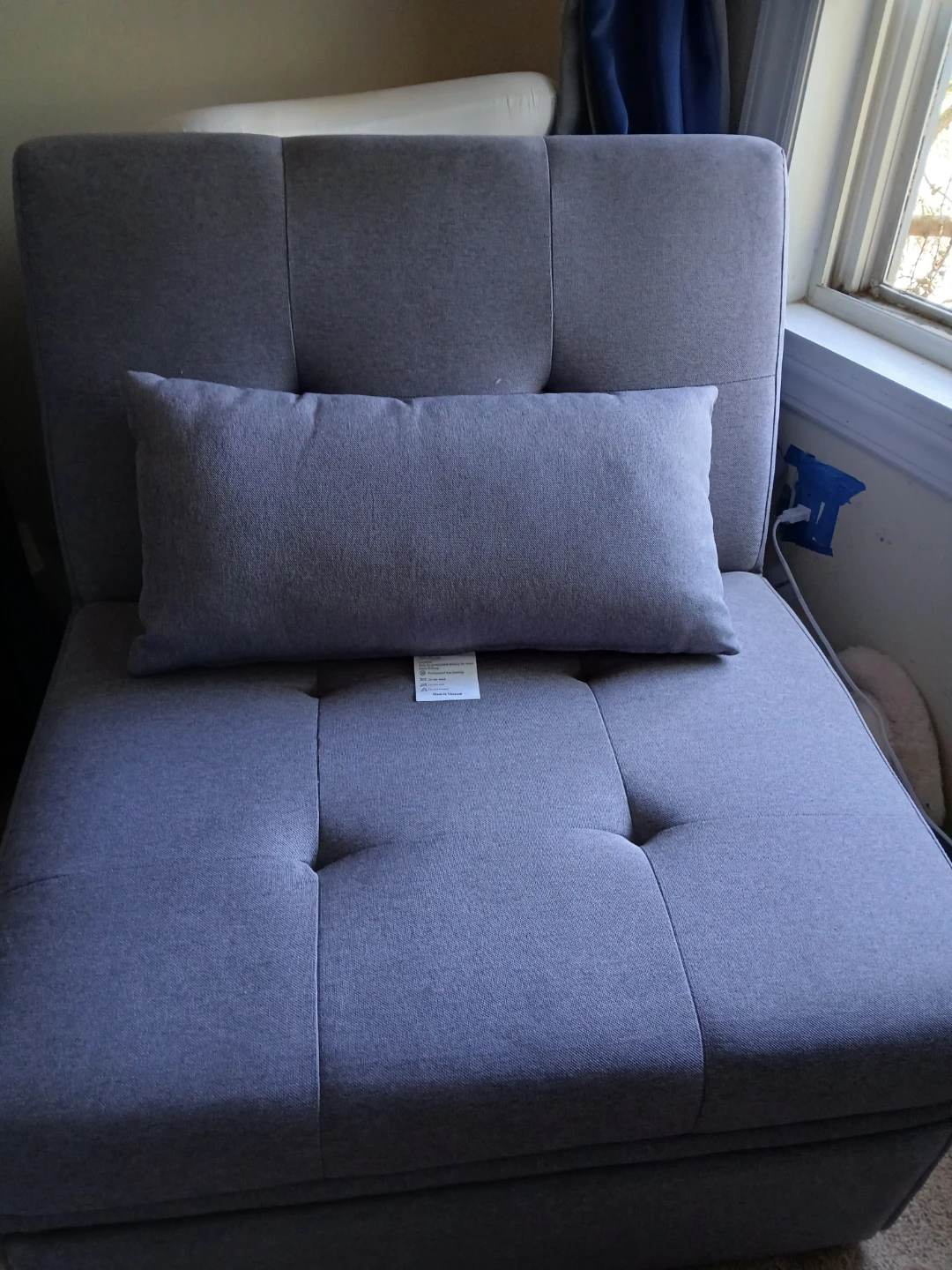 Gray Convertible Chair and Ottoman - photo 2