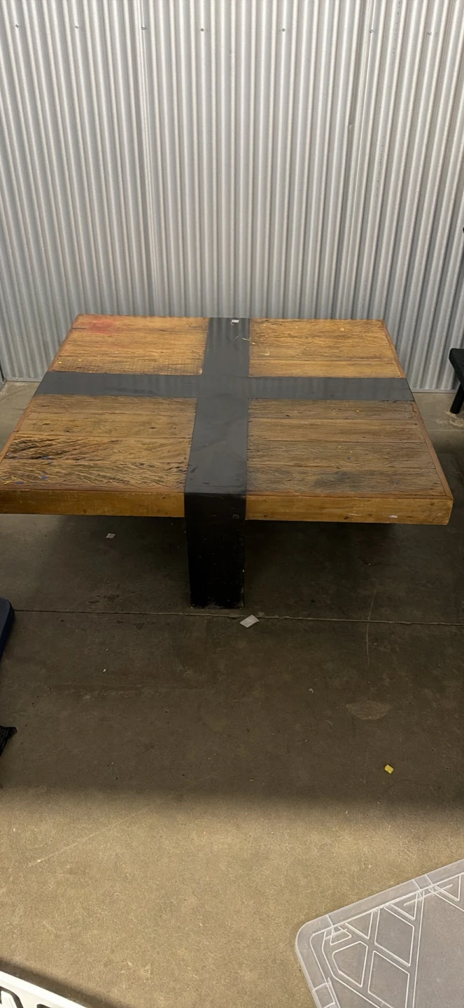 Rustic Wood and Metal Coffee Table