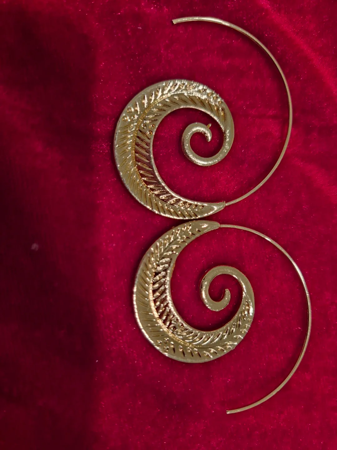 Gold-tone Spiral Hoop Earrings