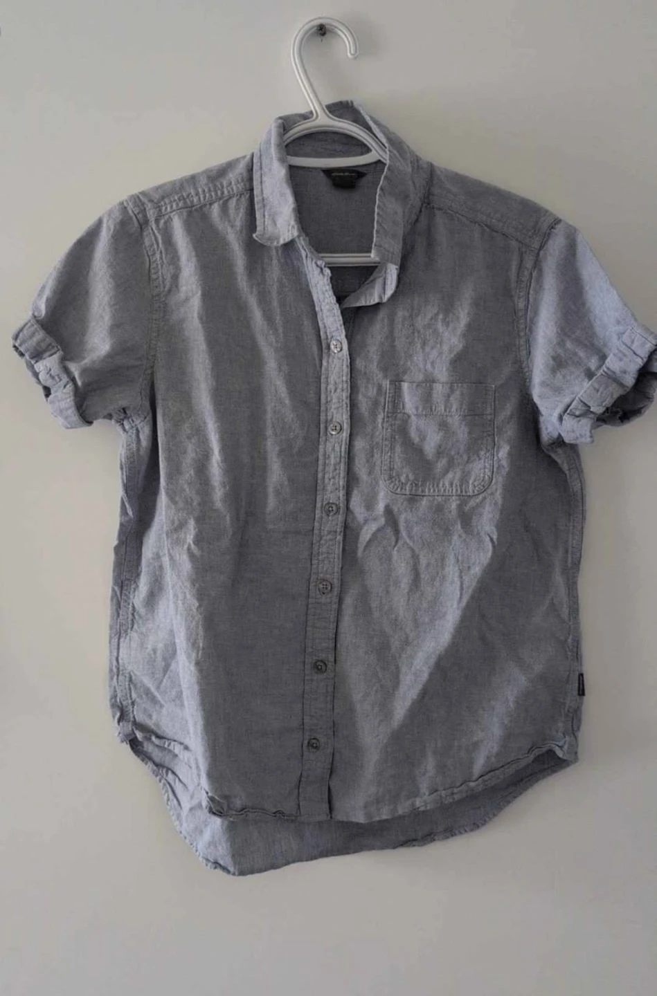 Eddie Bauer Short Sleeve Button-Up Shirt - Grey