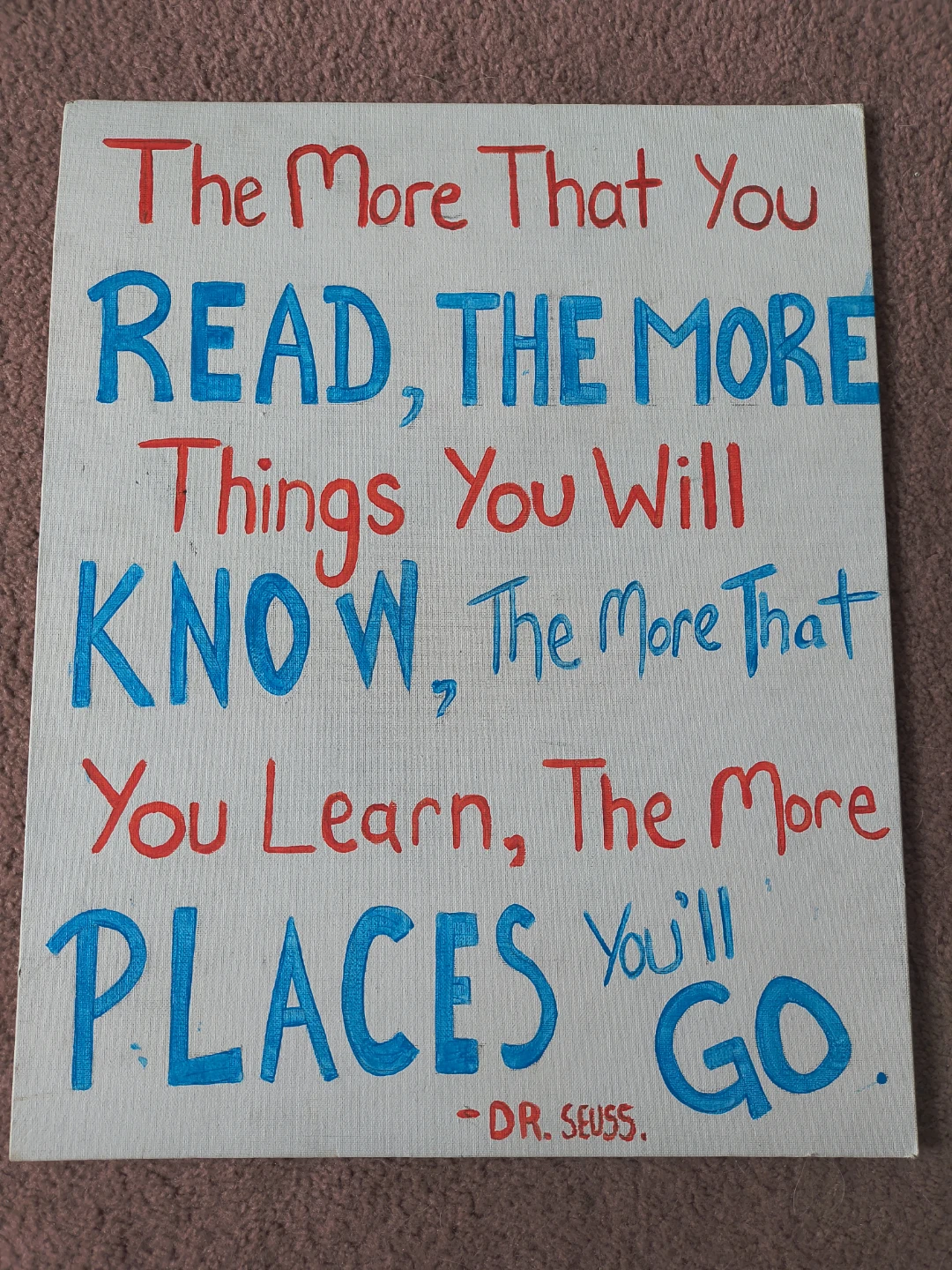 Hand-painted Dr. Seuss Quote Canvas🏈