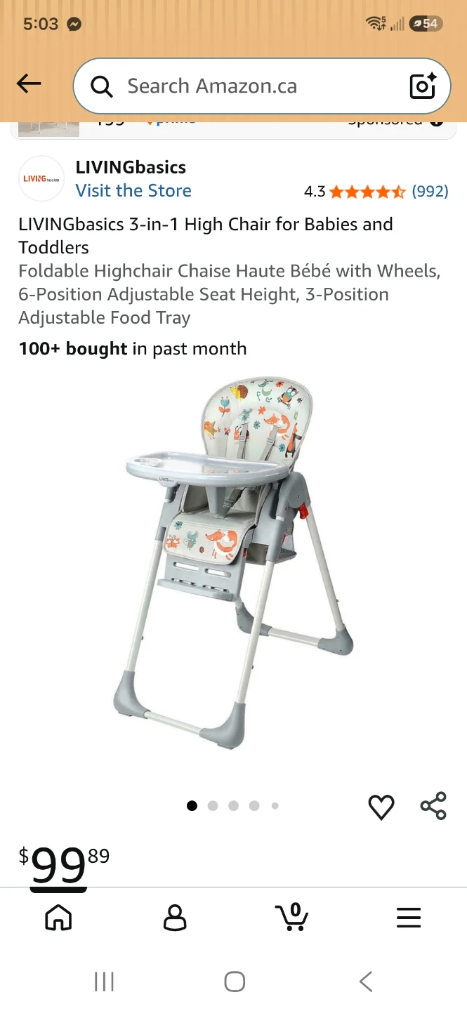 LIVINGbasics 3-in-1 Baby High Chair