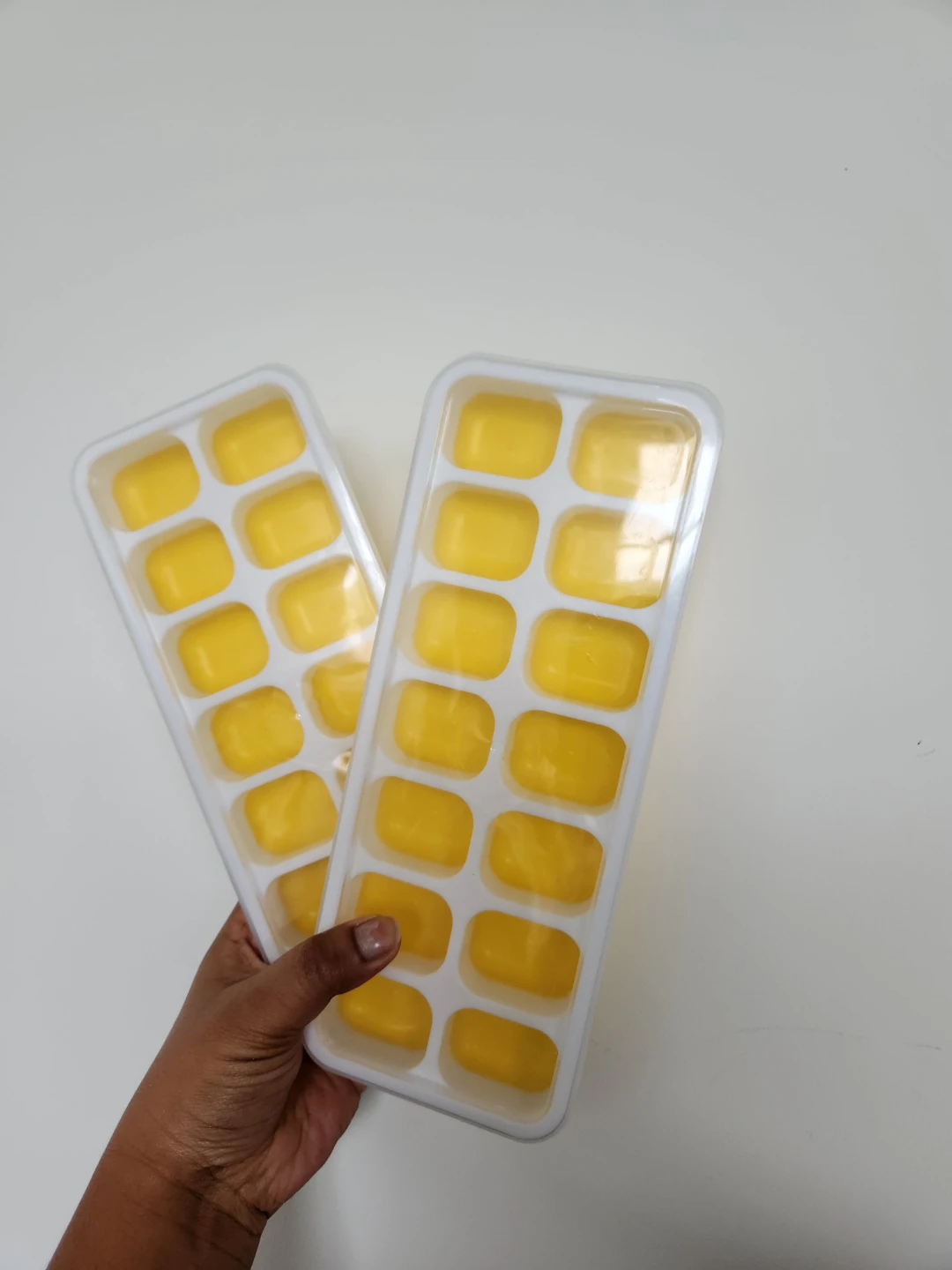 Set of 2 Silicone Mould with cover Ice Cube Trays