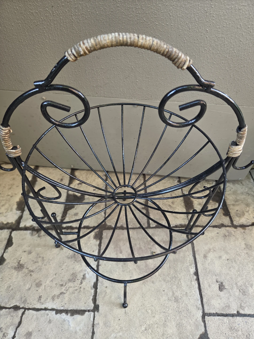 Metal Fruit Basket with Decorative Hooks - photo 2