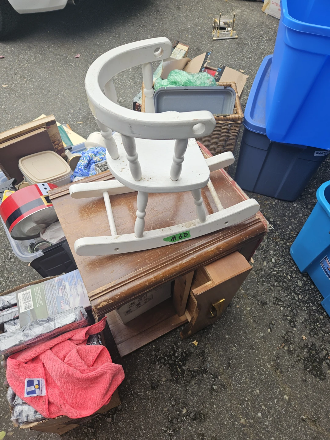 White Wooden Child's Rocking Chair - photo 3