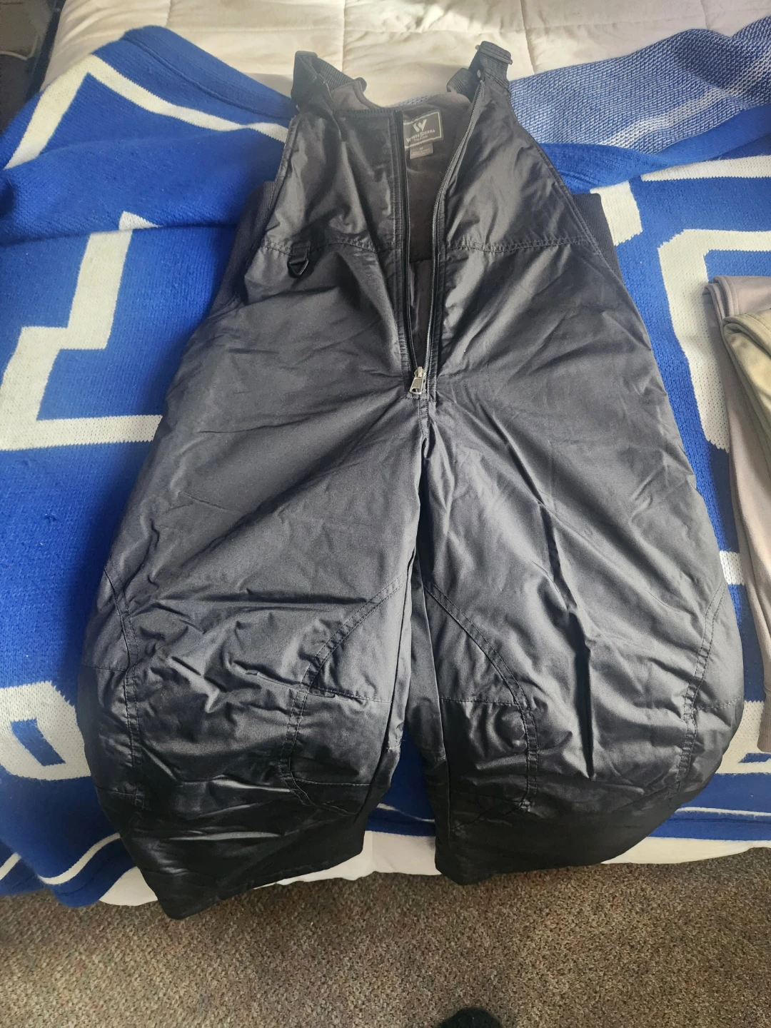White Sierra Black Ski Bibs