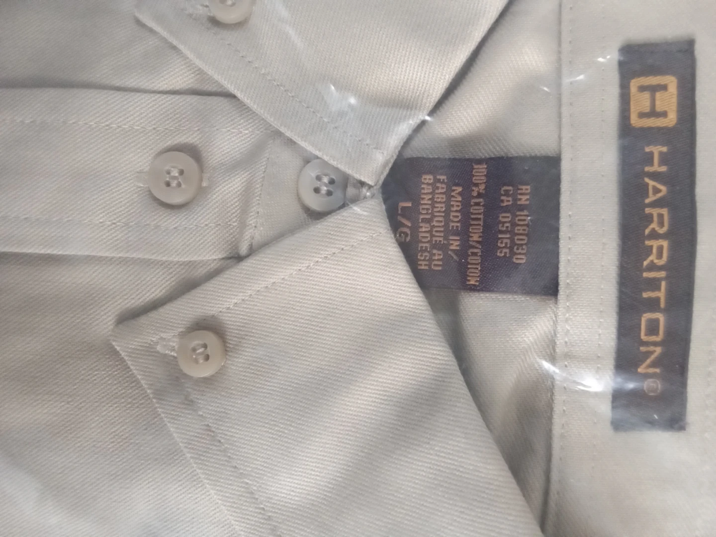 Harriton Ladies Long Sleeve Khaki Shirt size L - photo 3