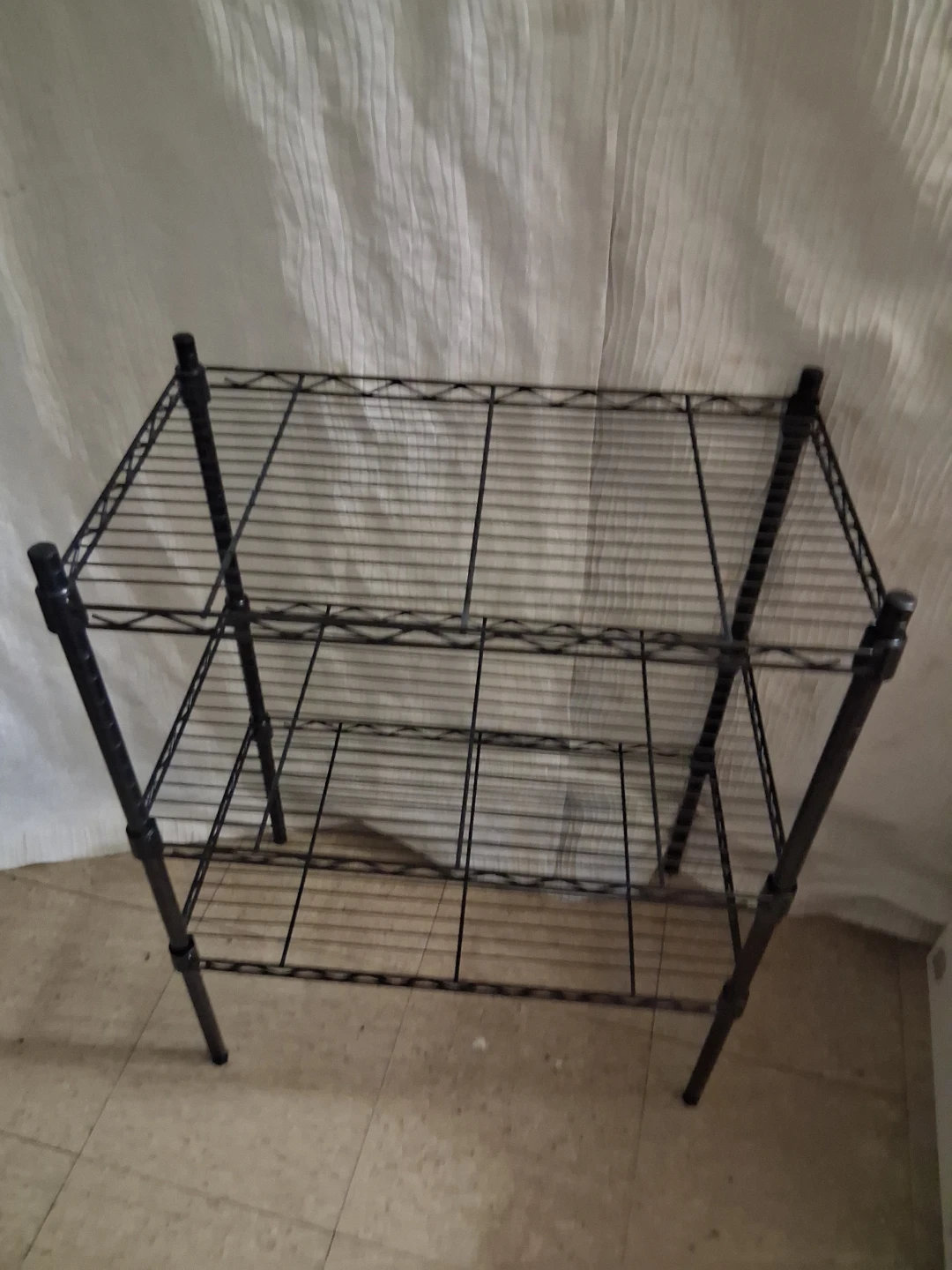 Black 3-Tier Wire Shelving Unit - photo 2
