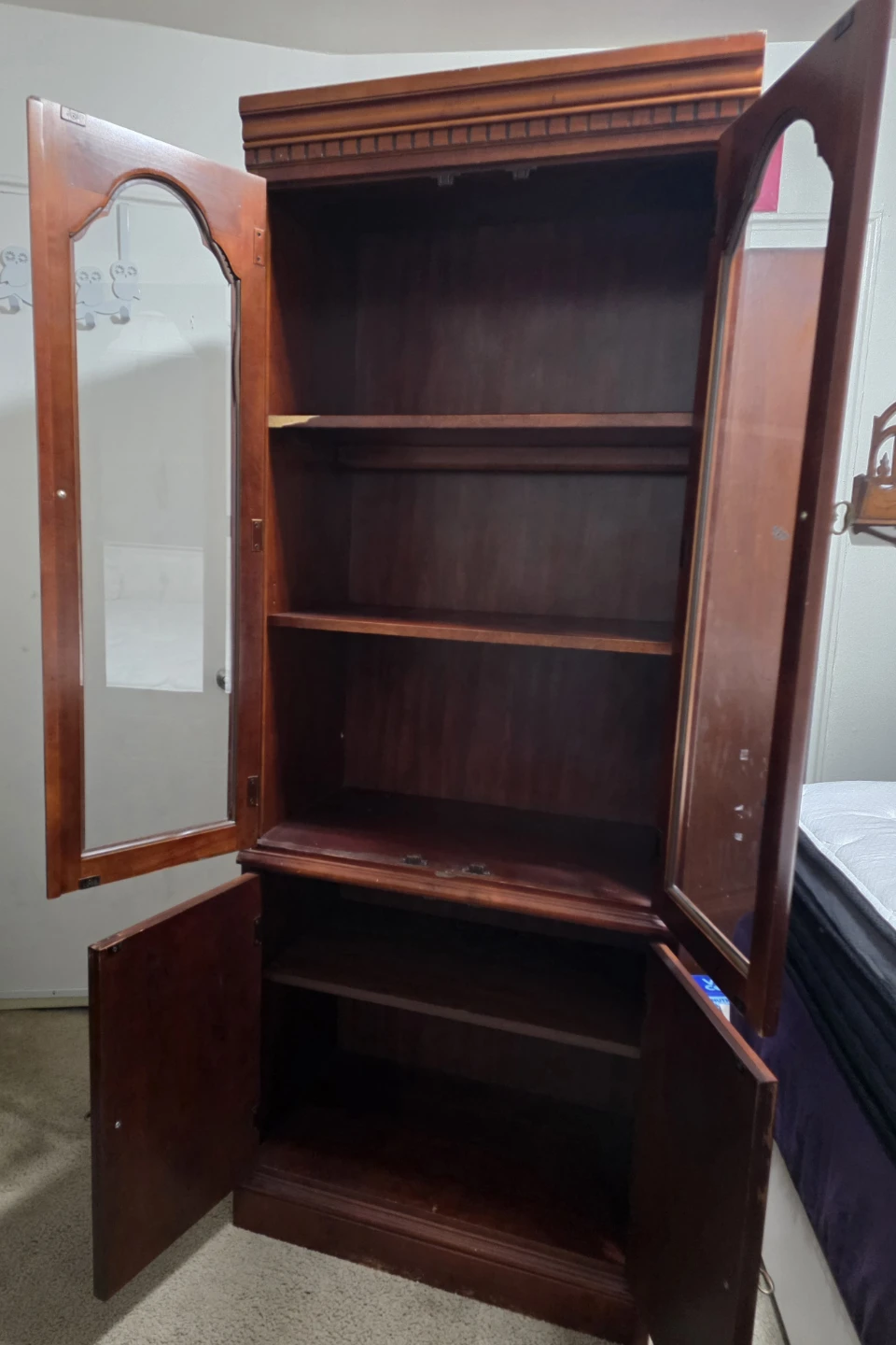 Wooden Display Cabinet with Storage - photo 3